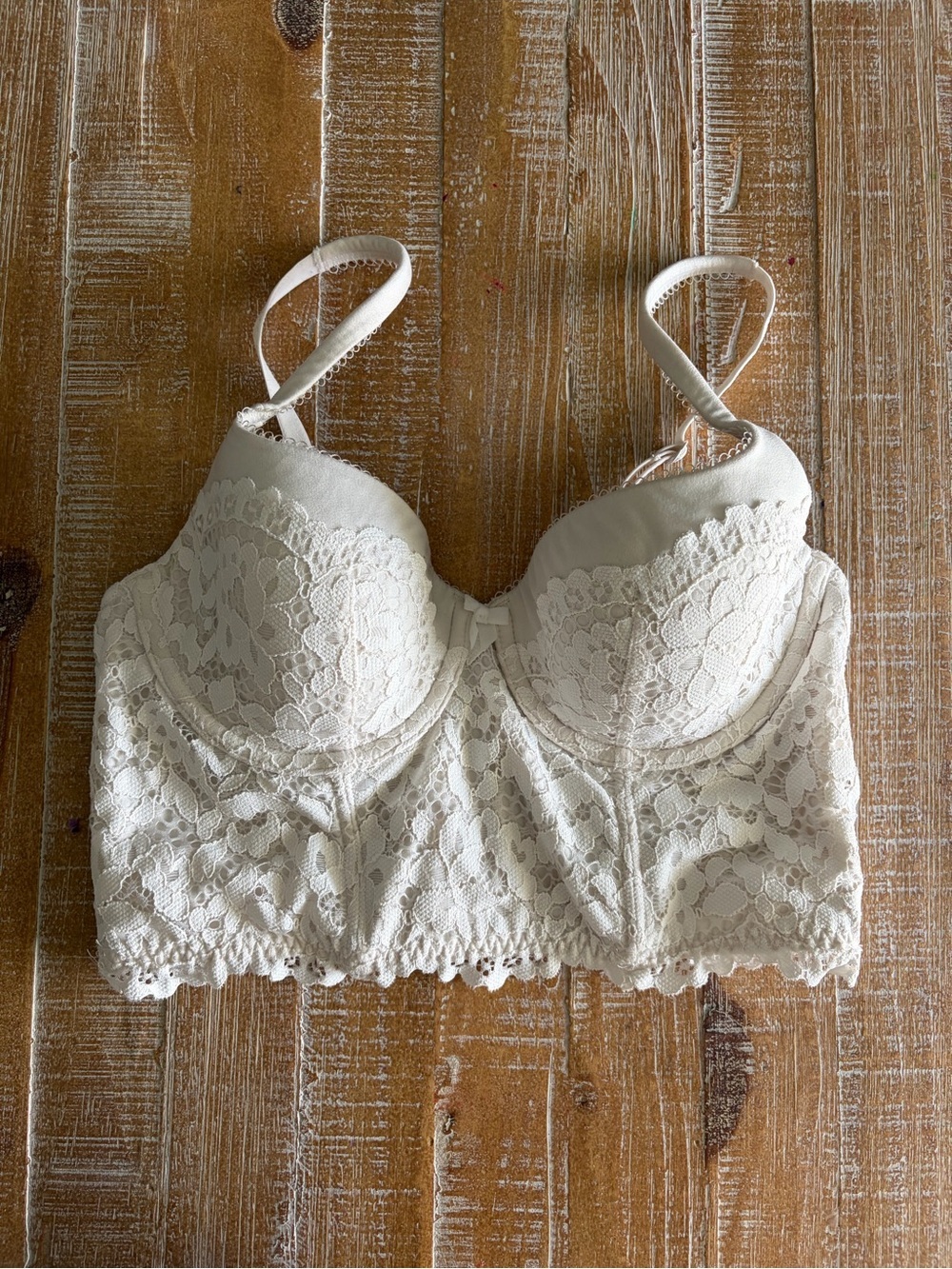 Victoria’s Secret White Lace Corset Top 34C Coquette Bridal Bustier